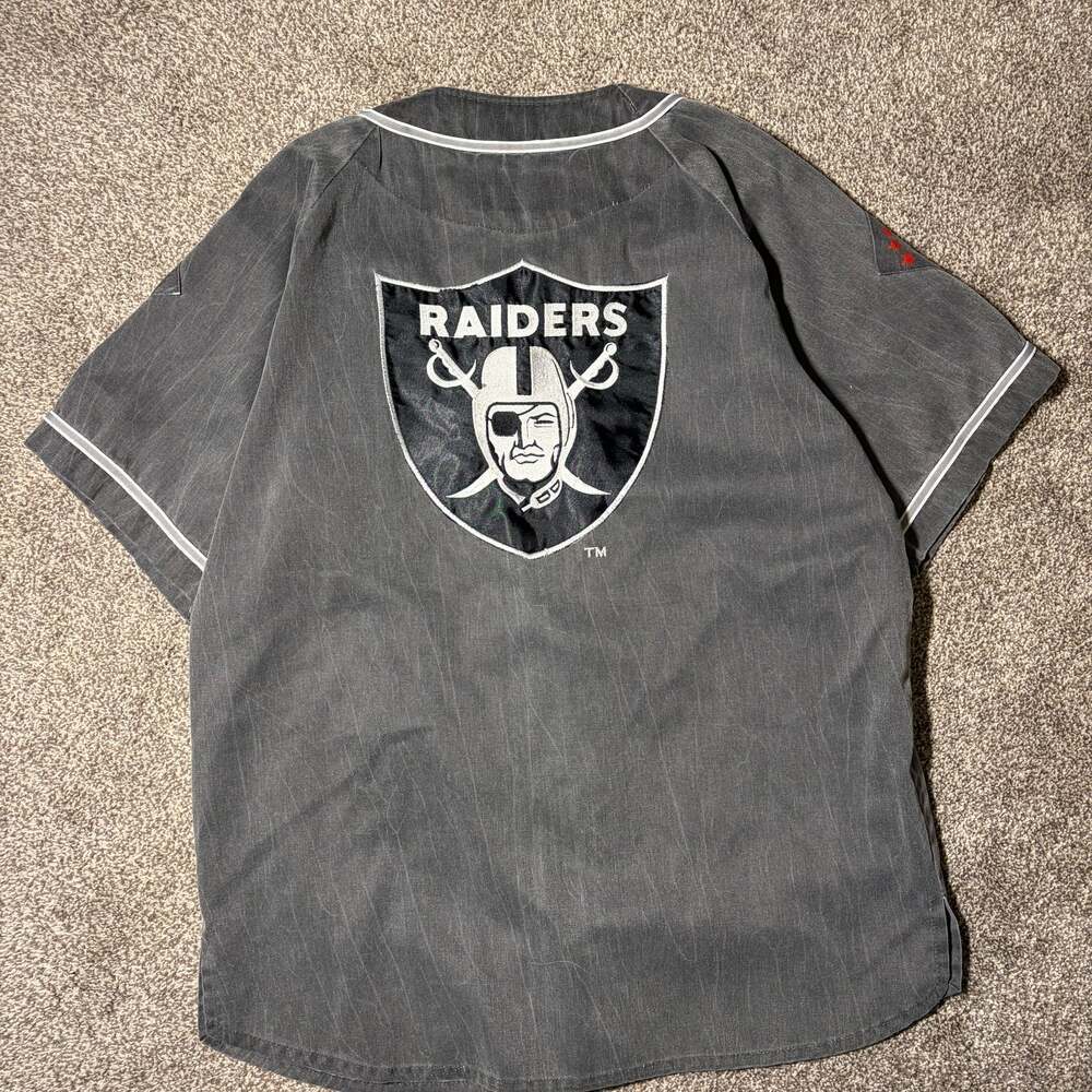NFL VTG 90s LOS ANGELES RAIDERS STARTER BASEBALL JERSEY - Picture 3 of 5